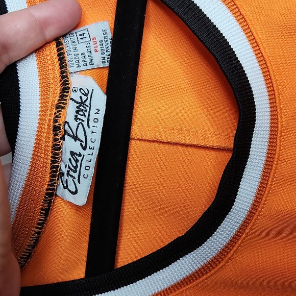 Vintage Y2K Orange Player Jersey Dress W/ Miami, New York City, Atlanta Patches - Picture 4 of 9